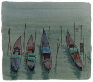 Italo De Grandi : Gondoles en hiver