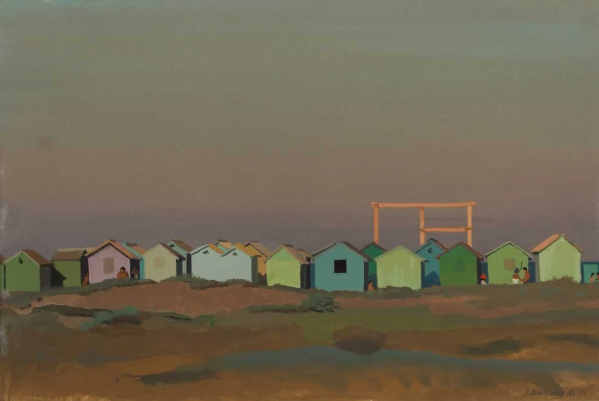 Italo : Cabines de plage au crépuscule