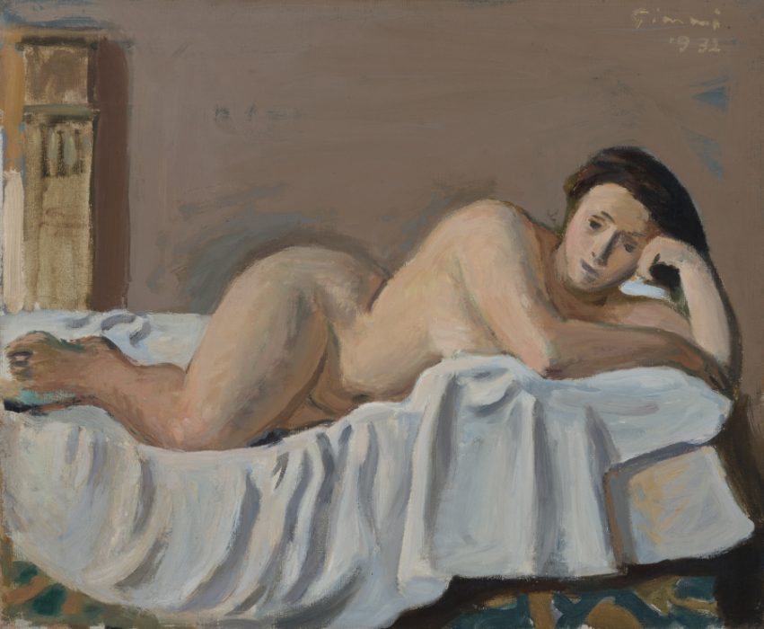 W Gimmi : Nu couché devant cheminée