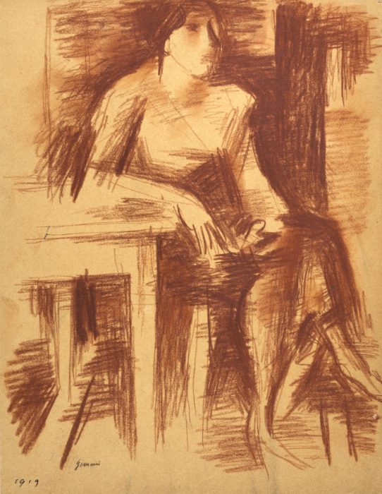 W Gimmi : Femme assise à table