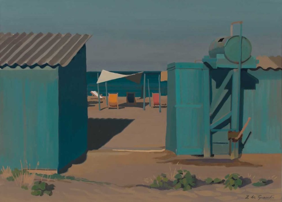 Italo De Grandi : Cabines à la plage