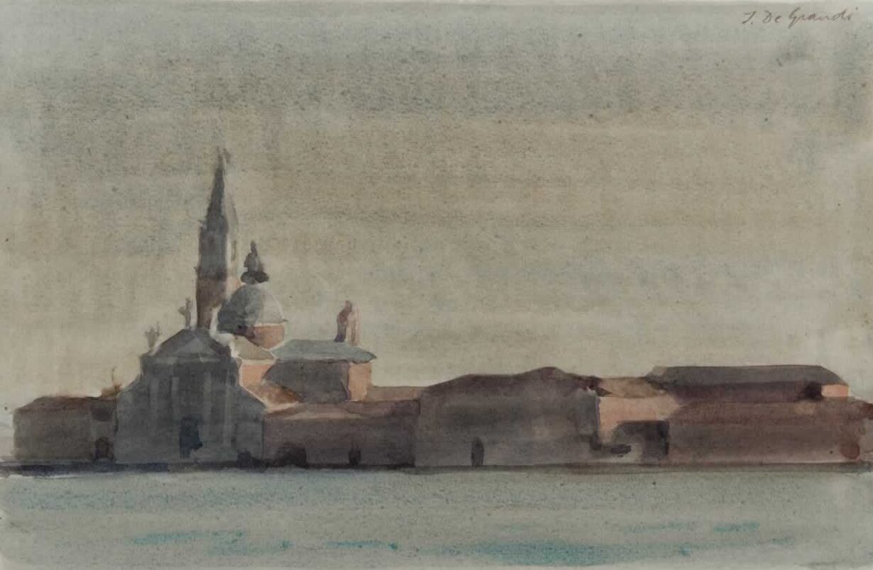 Italo De Grandi : San Giorgio Maggiore le soir