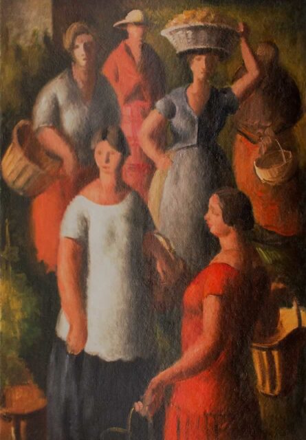 Casimir Reymond : Vendangeuses portant des paniers