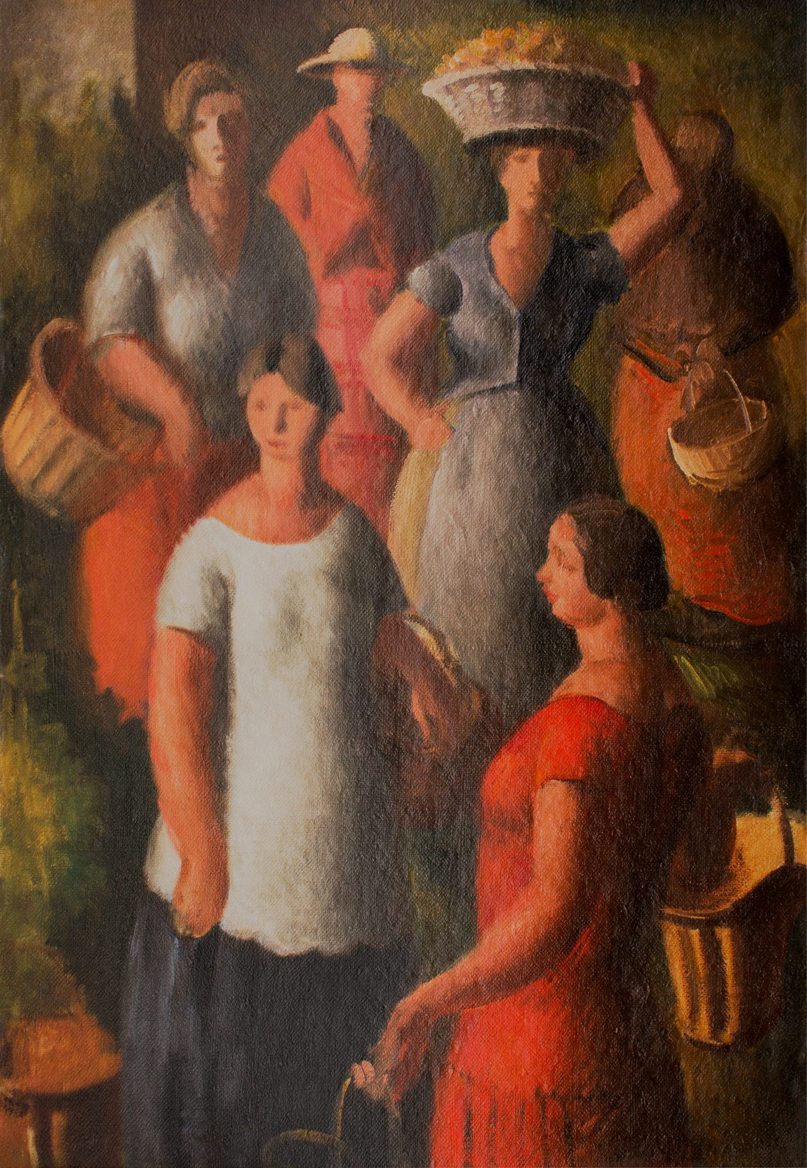 Casimir Reymond : Vendangeuses portant des paniers