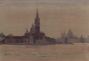 Italo De Grandi : Crépuscule sur San Giorgio Maggiore et La Salute