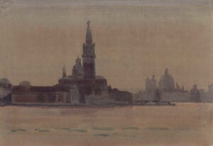 Italo De Grandi : Crépuscule sur San Giorgio Maggiore et La Salute