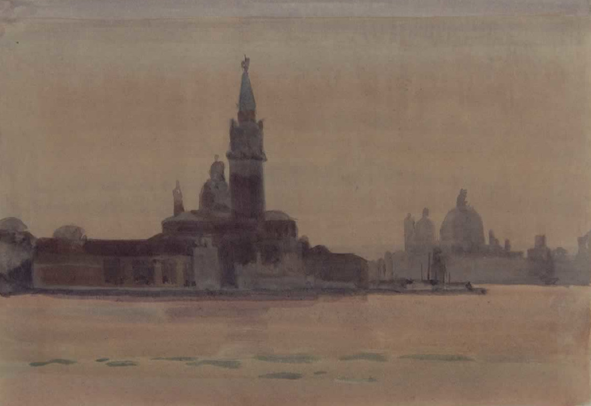 Italo De Grandi : Crépuscule sur San Giorgio Maggiore et La Salute