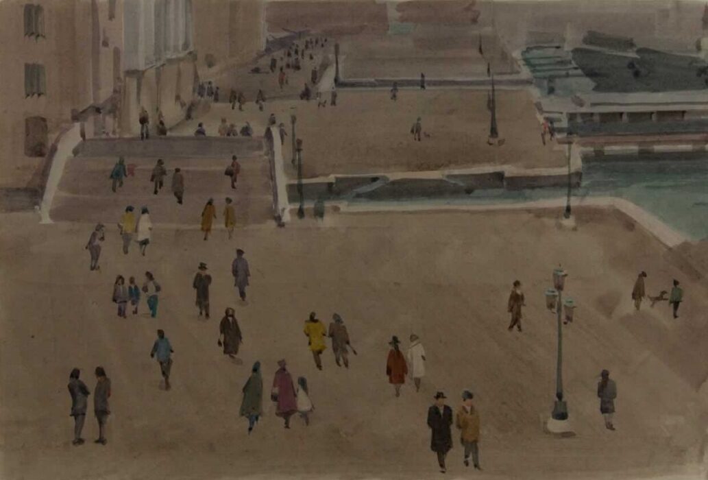 Italo De Grandi : Piétons, Riva degli Schiavoni