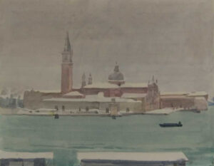 Italo De Grandi : Neige sur San Giorgio Maggiore