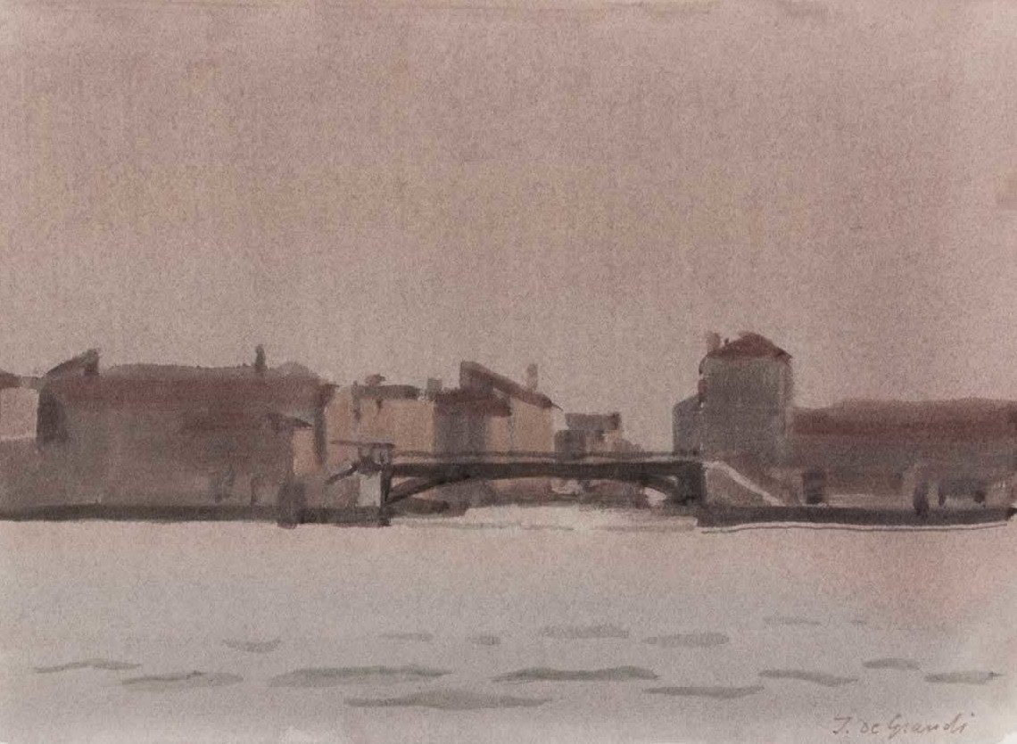 Italo De Grandi : Pont de fer à la Giudecca