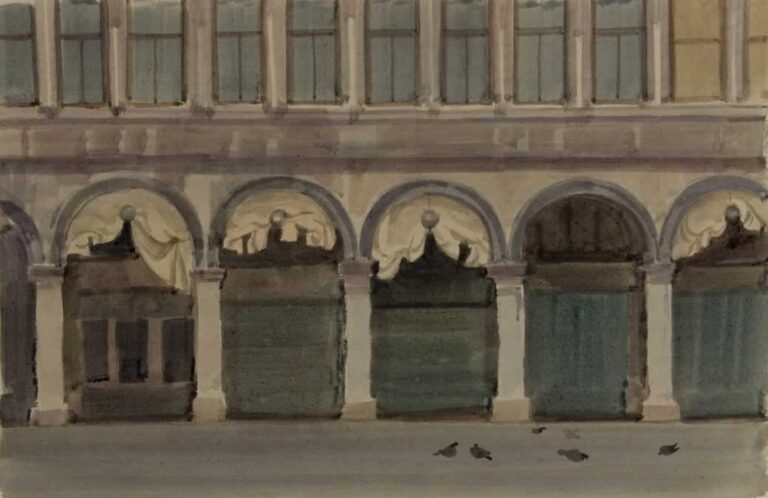 Italo De Grandi : Piazza San Marco, magasins fermés