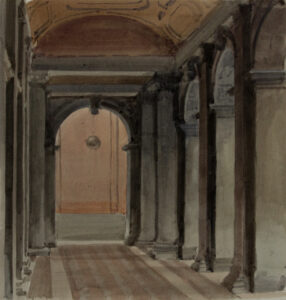 Italo De Grandi : Arcades de la Biblioteca et campanile