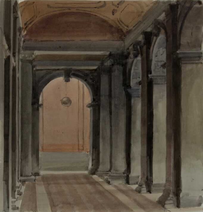 Italo De Grandi : Arcades de la Biblioteca et campanile