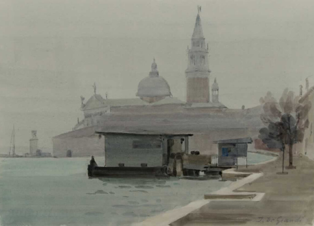 Italo De Grandi : San Giorgio Maggiore depuis La Giudecca
