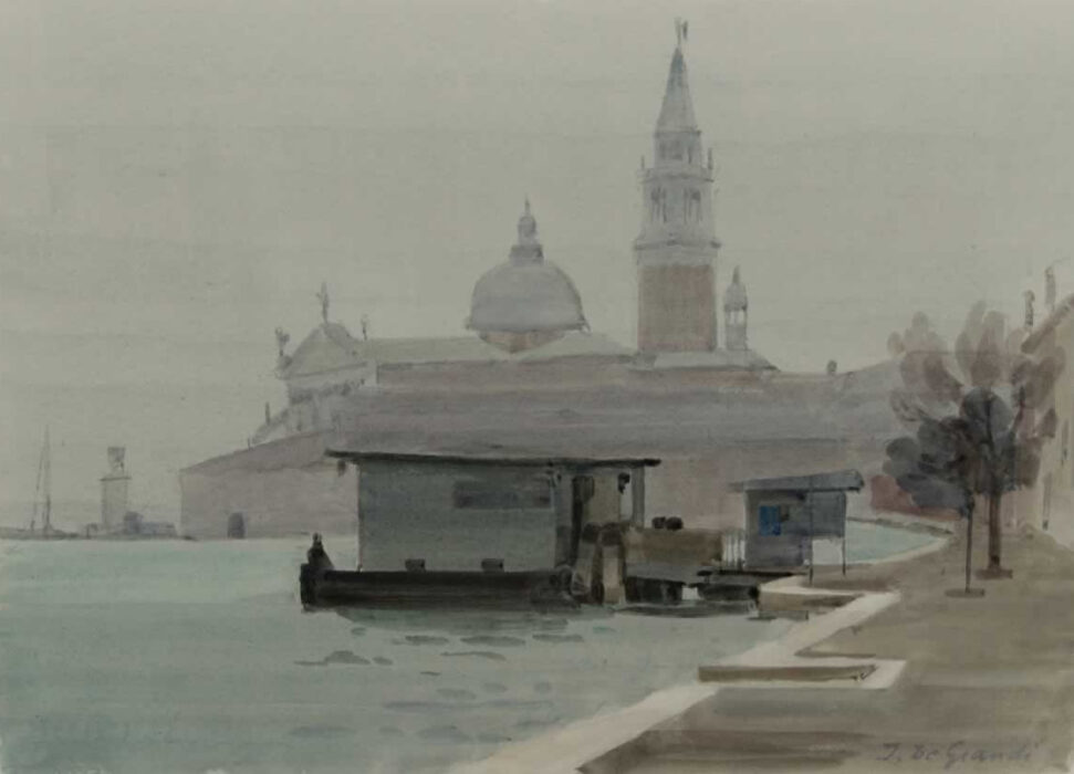 Italo De Grandi : San Giorgio Maggiore depuis La Giudecca