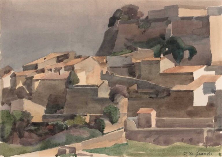 Italo De Grandi : Matin dans les remparts de Grignan