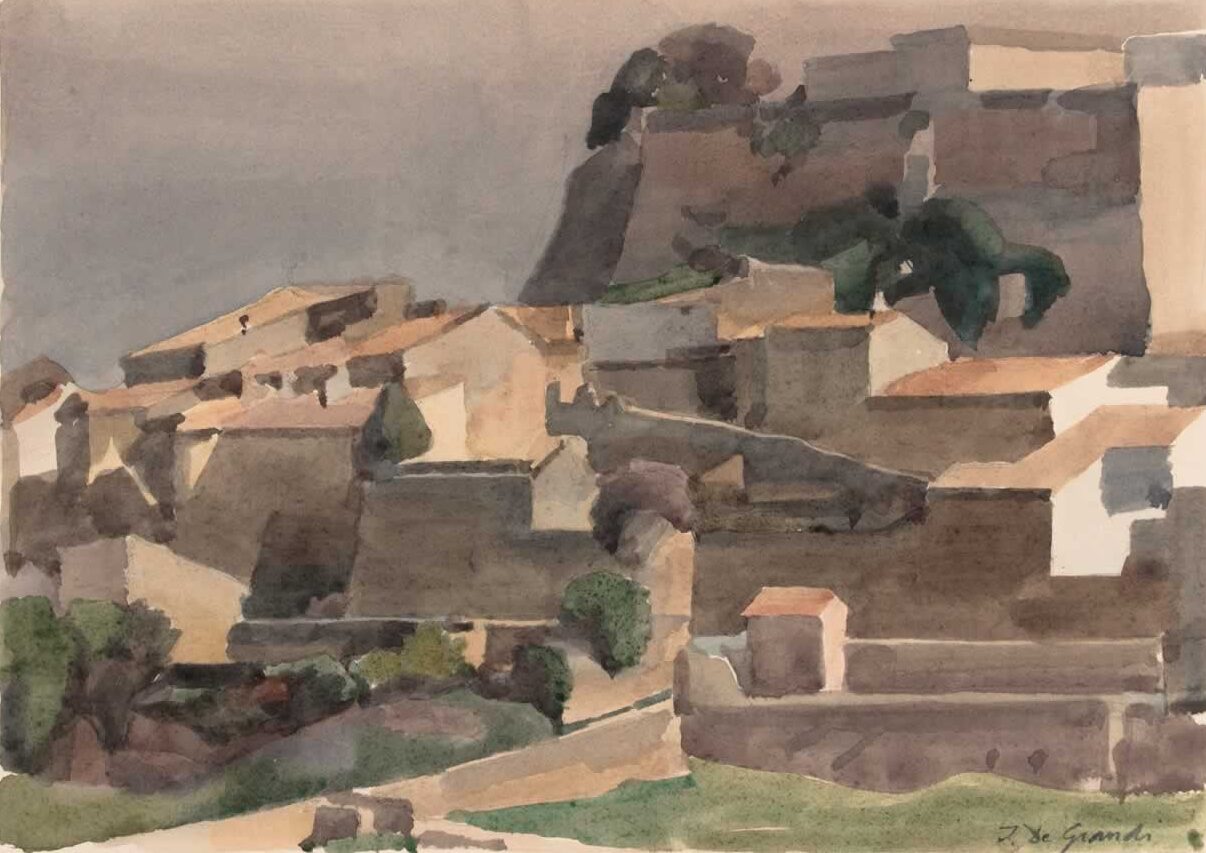 Italo De Grandi : Matin dans les remparts de Grignan