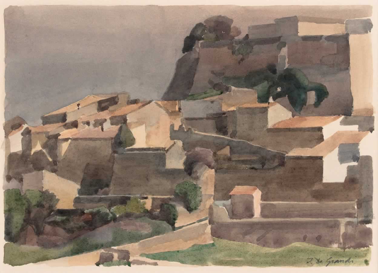 Italo De Grandi : Matin dans les remparts de Grignan