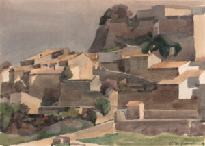 Italo De Grandi : Matin dans les remparts de Grignan