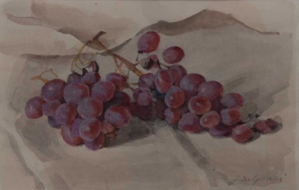 Italo De Grandi : Raisins sur lin